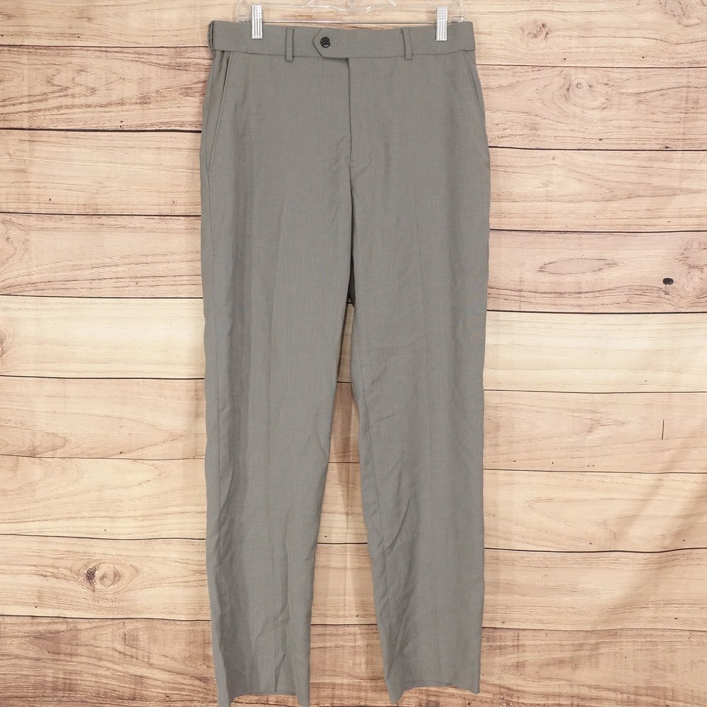 Stafford Tailored Culture Dress Pants Mens 32x32 Gray Classic Fit Travel